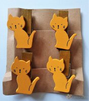 Dekorativní dřevěné kolíčky Kočičky