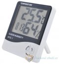 LCD digitální teploměr, vlhkomět, hodiny, budík LCD digitální teploměr, vlhkomět, hodiny, budík